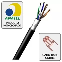 CABO DE REDE CAT5e BLINDADO NORPHEL PRETO (1 METRO)
