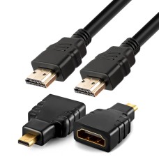 CABO HDMI 1.5M C/ ADAPTADOR MICRO HDMI E MINI HDMI