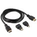 CABO HDMI 1.5M C/ ADAPTADOR MICRO HDMI E MINI HDMI