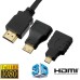 CABO HDMI 1.5M C/ ADAPTADOR MICRO HDMI E MINI HDMI