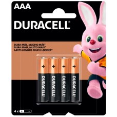 PILHA AAA ALCALINA DURACELL C/4