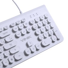 TECLADO USB ABNT2 TECLAS REDONDAS BRANCO - DC110B