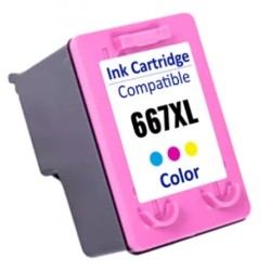 CART. COMPATIVEL HP 667XL COLOR 12ml (RECARREGADO)