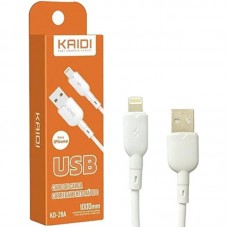 CABO USB / LIGHTNING (P/ IPHONE) KAIDI 1 METRO (BRANCO)