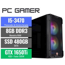 PC GAMER  I5-3470 8GB DDR3 SSD 480GB GEFORCE GTX 1650 FTE 500W