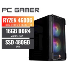 PC GAMER RYZEN 5 4600G, 16GB DDR4, SSD  480GB, FTE 500W