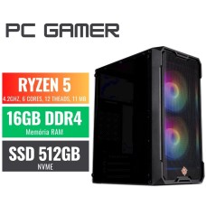 PC GAMER RYZEN 5 4600G, 16GB DDR4, SSD NVME 512GB, FTE 500W