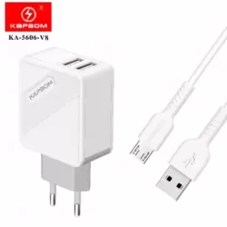 CARREGADOR CELULAR KAPBOM 2xUSB + CABO TYPE-C