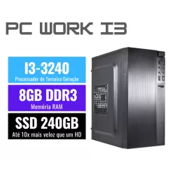 COMPUTADOR  I3-3240 3.4GHZ (3ª geração), 8GB DDR3, SSD 240GB