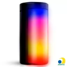 CAIXA DE SOM BLUETOOTH 5W COM ILUMINACAO LED 7.4X7.4X15 CM GRASEP - D-Y04