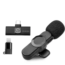 MICROFONE SEM FIO LAPELA TIPO-C E LIGHTNING - ON-MC804