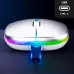 MOUSE SEM FIO RECARREGÁVEL, LED RGB, WIFI 2.4 E BLUETOOTH