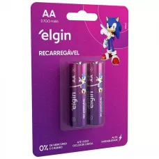 PILHA RECARREGAVEL AA 2700MAH ELGIN C/2 - 82174