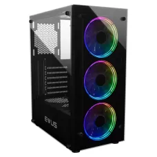 GABINETE GAMER EVUS G16 VIDRO, C/ 3 FANS