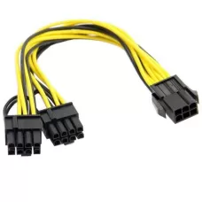 Cabo de alimentação 6 pinos pci express para 2 x pcie 8 (6 + 2)