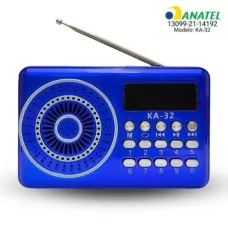 CAIXA DE SOM BLUETOOTH RADIO PORTATIL FM COM DISPLAY - KA-32