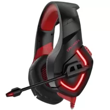 Headset Gamer Draxen DN100 Preto e Vermelho (DN100/BK-RD) P3 + ADAP P2/P2, USB