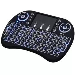 MINI TECLADO E TOUCH SEM FIO USB 2.4GHz C/ LEDs