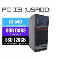 COMPUTADOR  I3- 540 3.0GHZ (1ª geração), 8GB DDR3, SSD 120GB (USADO)